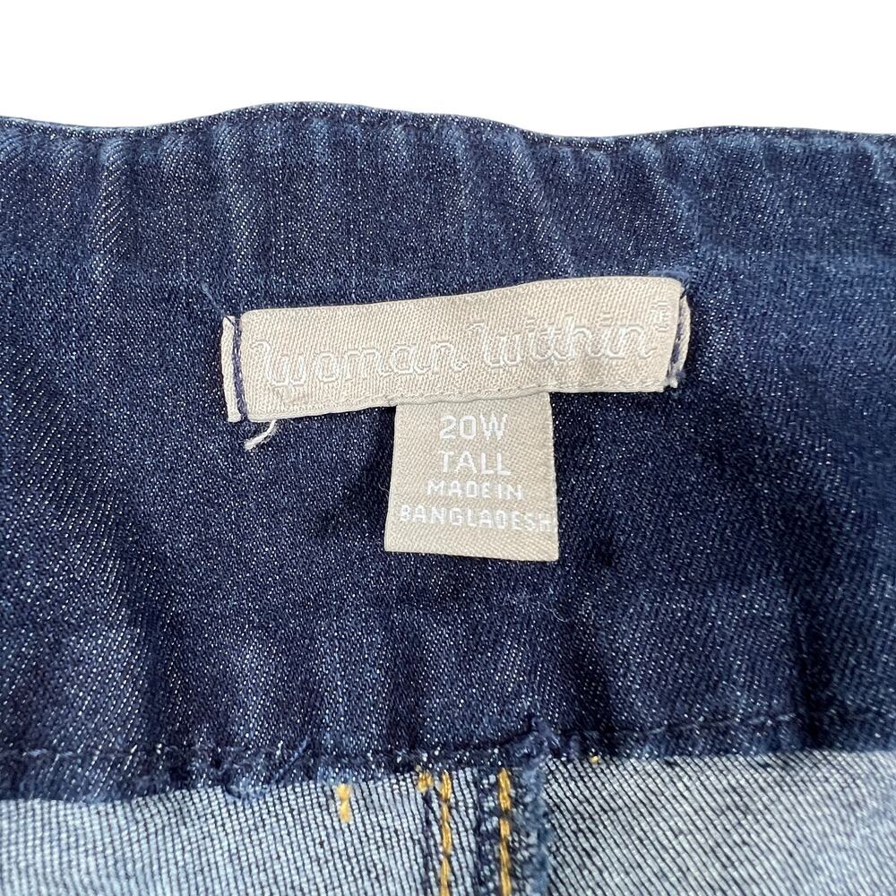 WOMAN WITHIN Pull On Jeans Womens 20W Tall Dark Wash Stretch Denim Pants - Picture 7 of 9